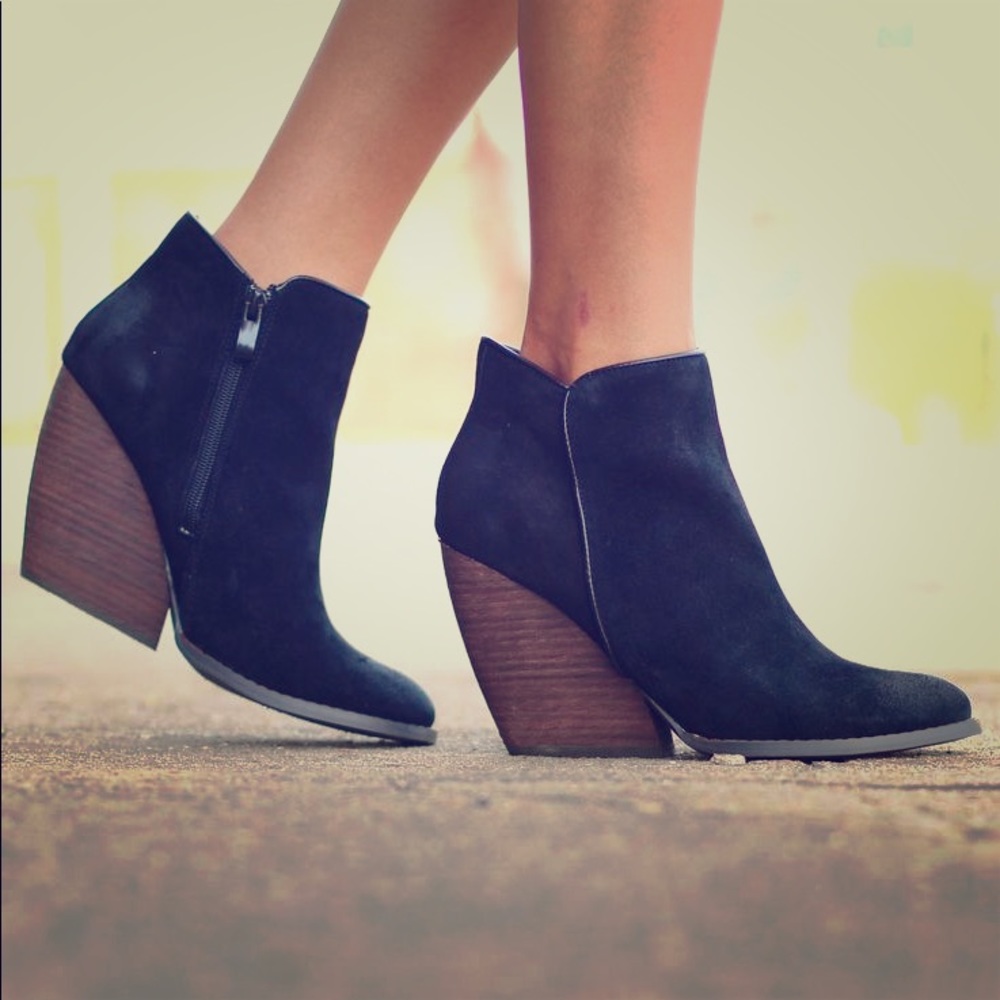 Volatile Black Wedge Shoes